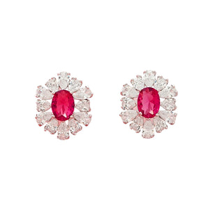 purple zircon drop earrings in 14K gold vermeil sterling silver, 4.2cm length