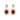 red cubic zirconia drop earrings in 14K gold vermeil sterling silver, 4.2cm length