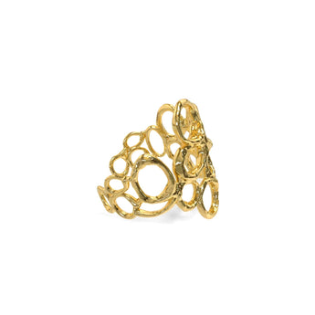 twisted interwoven ring in gold vermeil