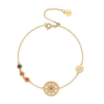citrine floral bracelet in 14K gold vermeil