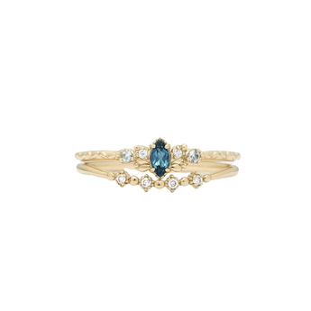 marquise blue sapphire crown ring set in gold vermeil