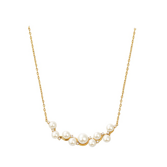 Japanese Akoya pearl cluster necklace in gold vermeil