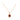 Montepuez ruby pendant necklace in 14K gold vermeil copper with zircon accents, 40cm adjustable chain