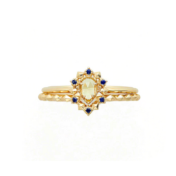 blue sapphire star ring in gold vermeil
