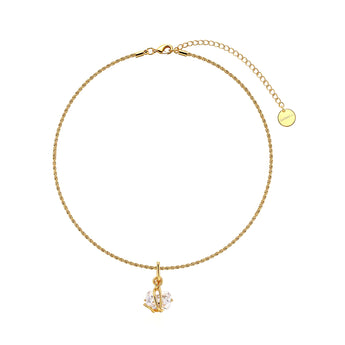 wrapped diamond pendant in gold vermeil frame
