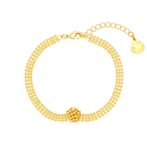 woven gold and rhodium vermeil copper chain bracelet, 16cm adjustable