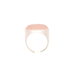 rose quartz ring in sterling silver, natural pink stone
