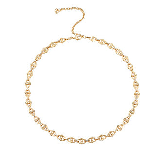 diamond link chain necklace in gold vermeil
