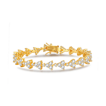 diamond triangle cluster bracelet in gold vermeil
