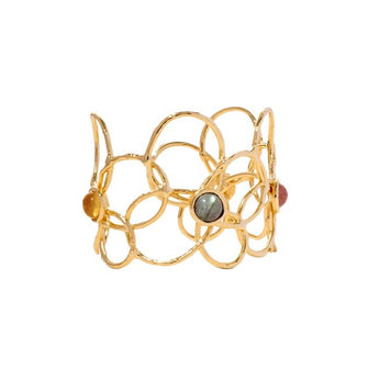 multi-colored gemstone wish bracelet in gold vermeil
