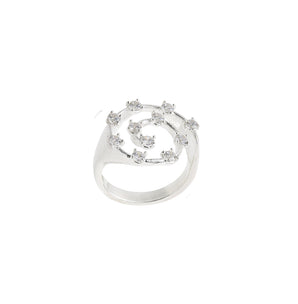 ZéFir minimalist 925 sterling silver ring with natural zircons
