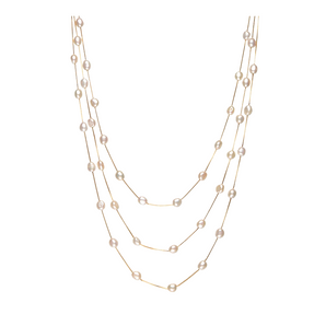 layered Japanese baroque pearl necklace in 18K gold vermeil sterling silver, adjustable length
