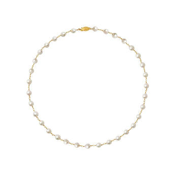  Japanese Akoya Pearls gold necklack