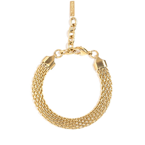 minimal gold vermeil titanium steel bracelet, 16cm adjustable clean design